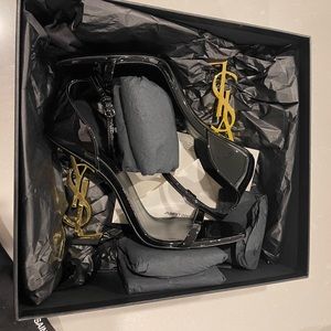 Black & Gold YSL heels